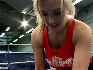 Tanya Tate with steamy babe fighting in the ring