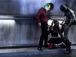 pornography parody DC hard-core - rectal threeway in Gotham's cave