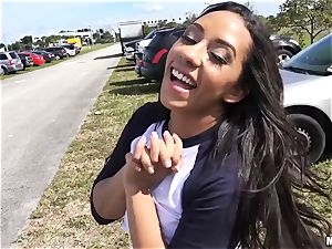 Public fucky-fucky jizm squirt Priya Price tucked out by the bins