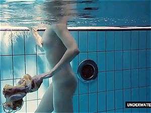 super-hot gigantic boobed nubile Lera swimming in the pool